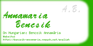 annamaria bencsik business card